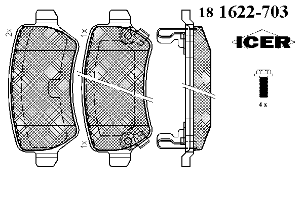 Тормозные колодки ICER 181622-703