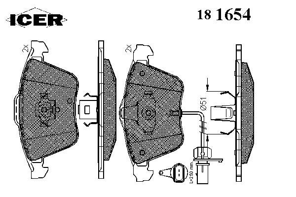 Тормозные колодки ICER 181654