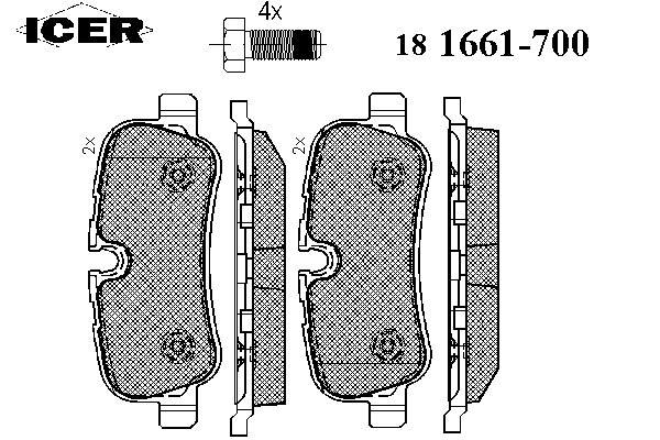 Тормозные колодки ICER 181661-700