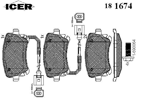 Тормозные колодки ICER 181674