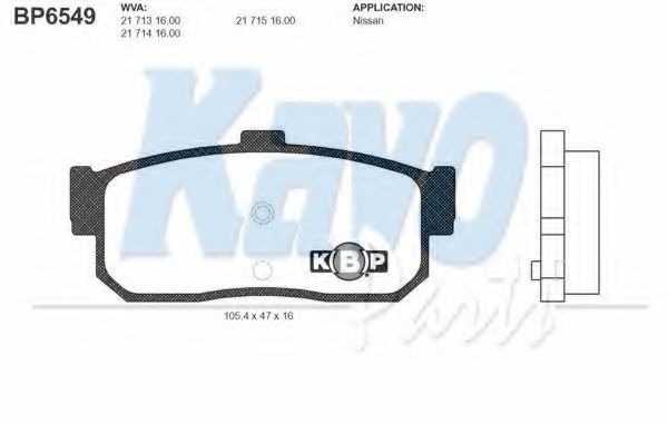 Тормозные колодки KAVO PARTS BP-6549