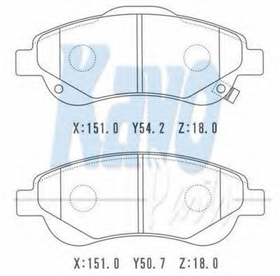 Гальмівні колодки KAVO PARTS BP-2054
