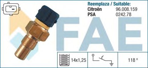 Датчик температуры охлаждающей жидкости FAE 35290