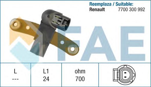 Датчик положения коленвала, распредвала FAE 79163