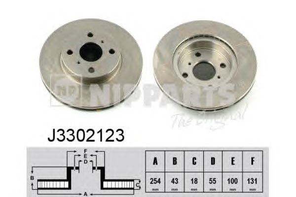 Тормозной диск NIPPARTS J3302123