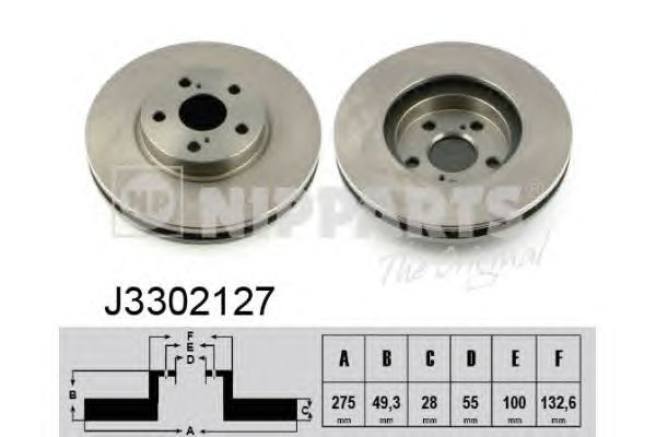 Гальмівний диск NIPPARTS J3302127