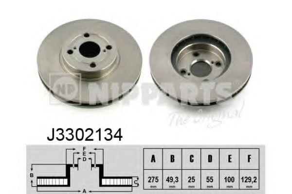 Тормозной диск NIPPARTS J3302134