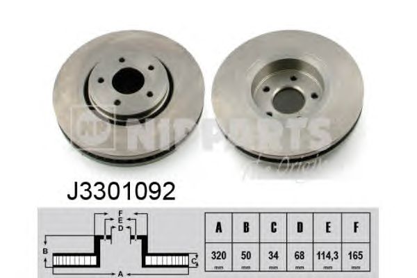 Тормозной диск NIPPARTS J3301092
