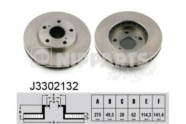 Гальмівний диск NIPPARTS J3302132
