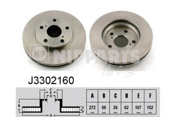 Тормозной диск NIPPARTS J3302160