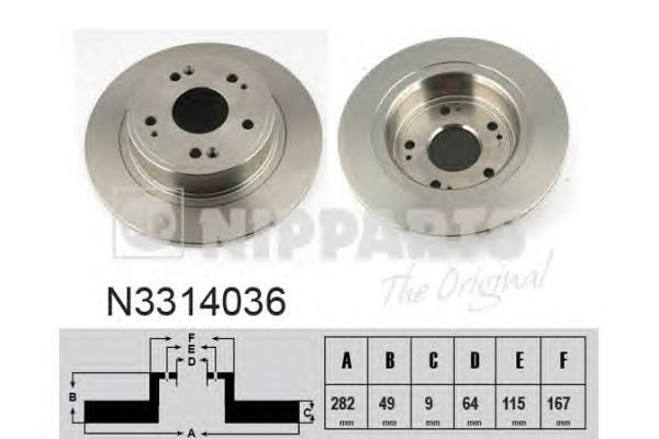 Гальмівний диск NIPPARTS N3314036