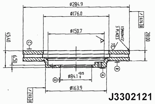 Тормозной диск NIPPARTS J3302121