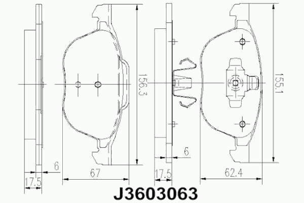 Тормозные колодки NIPPARTS J3603063