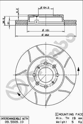 Тормозной диск BREMBO 09.5509.75