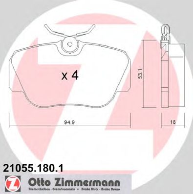 Тормозные колодки ZIMMERMANN 21055.180.1