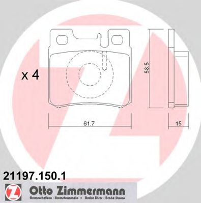 Тормозные колодки ZIMMERMANN 21197.150.1
