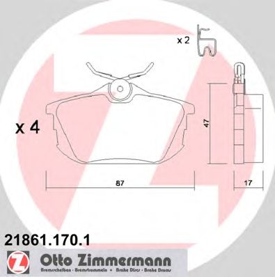 Тормозные колодки ZIMMERMANN 21861.170.1