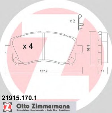 Тормозные колодки ZIMMERMANN 21915.170.1