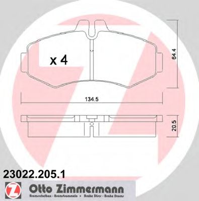 Гальмівні колодки ZIMMERMANN 23022.205.1