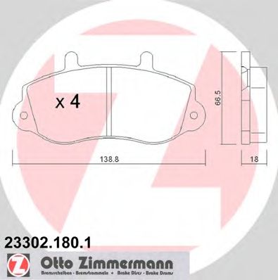 Тормозные колодки ZIMMERMANN 23302.180.1