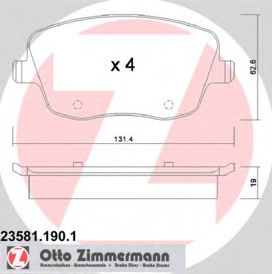 Тормозные колодки ZIMMERMANN 23581.190.1
