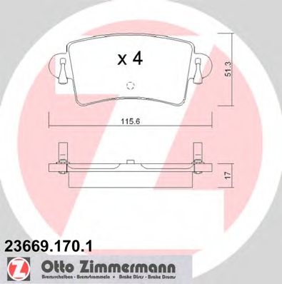 Тормозные колодки ZIMMERMANN 23669.170.1