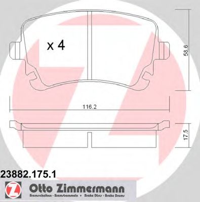 Тормозные колодки ZIMMERMANN 23882.175.1