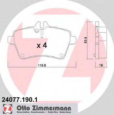 Тормозные колодки ZIMMERMANN 24077.190.1