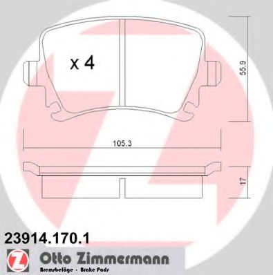 Тормозные колодки ZIMMERMANN 23914.170.1