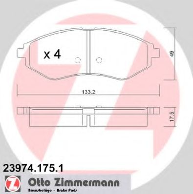 Тормозные колодки ZIMMERMANN 23974.175.1