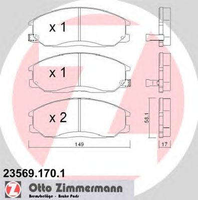 Тормозные колодки ZIMMERMANN 23569.170.1