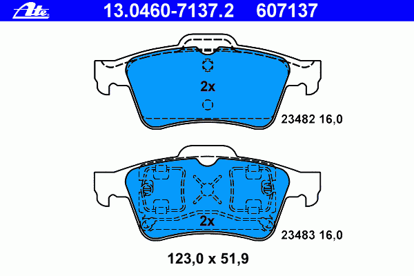Тормозные колодки ATE 13.0460-7137.2