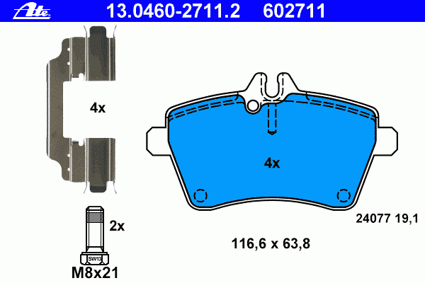 Тормозные колодки ATE 13.0460-2711.2