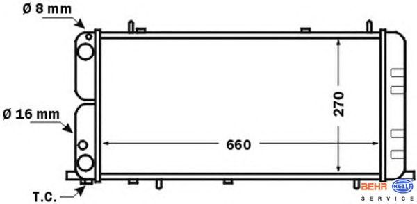 Радиатор охлаждения BEHR HELLA SERVICE 8MK 376 705-731