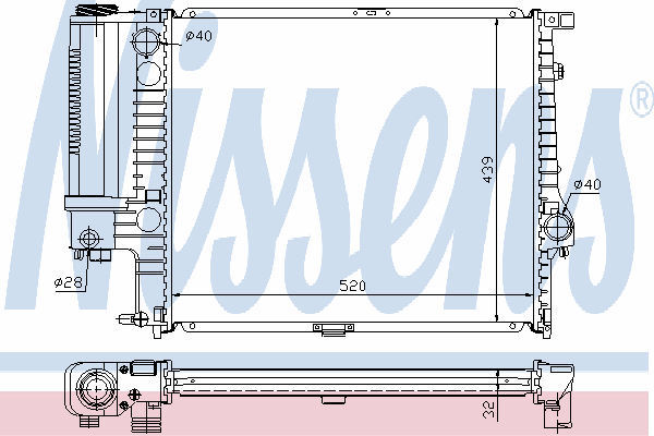 Радиатор охлаждения NISSENS 60743A