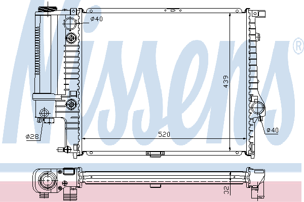 Радиатор охлаждения NISSENS 60709A