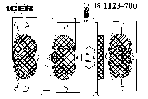 Тормозные колодки ICER 181123-700