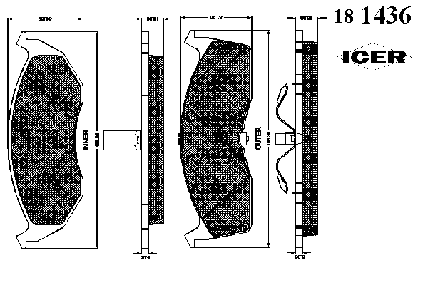 Тормозные колодки ICER 181436