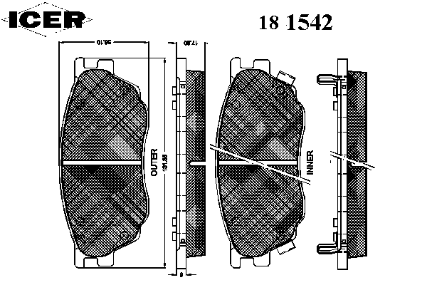 Тормозные колодки ICER 181542