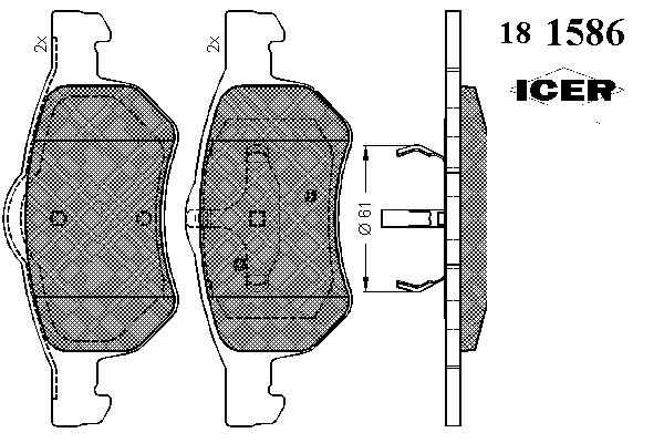 Тормозные колодки ICER 181586