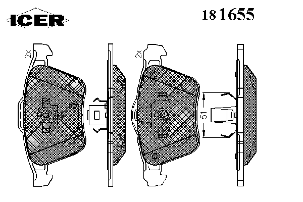Тормозные колодки ICER 181655