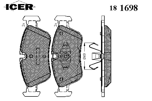 Тормозные колодки ICER 181698