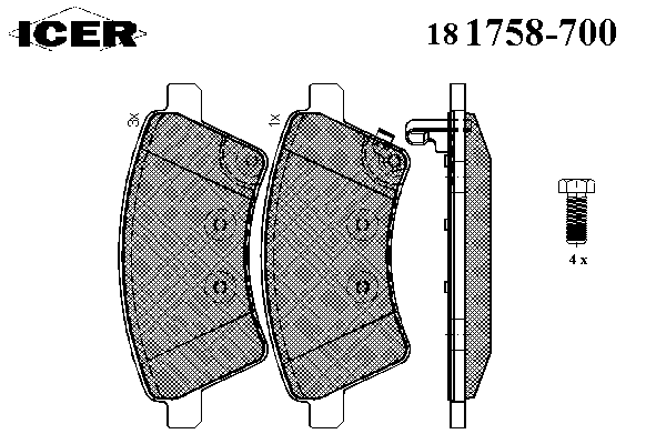 Тормозные колодки ICER 181758-700