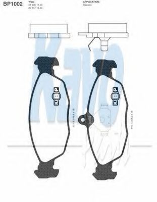 Тормозные колодки KAVO PARTS BP-1002