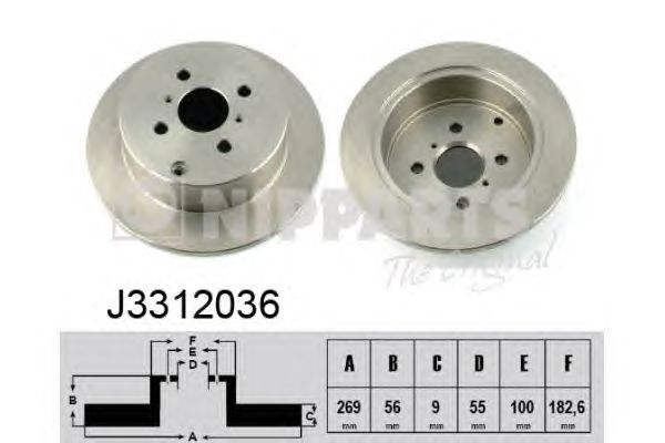 Тормозной диск NIPPARTS J3312036