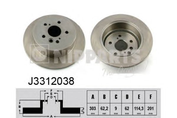 Тормозной диск NIPPARTS J3312038