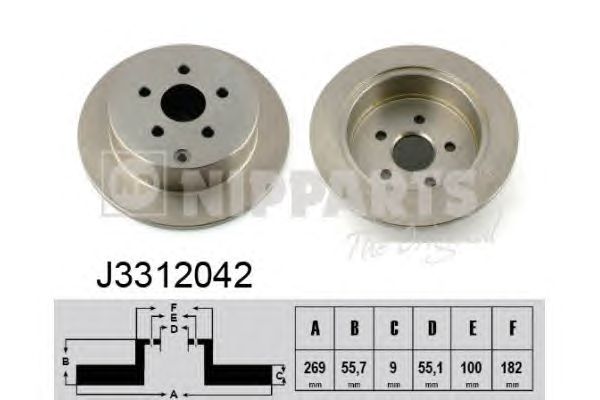 Тормозной диск NIPPARTS J3312042