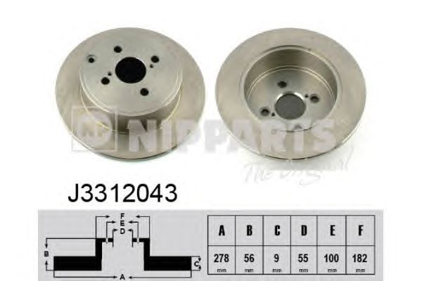 Тормозной диск NIPPARTS J3312043
