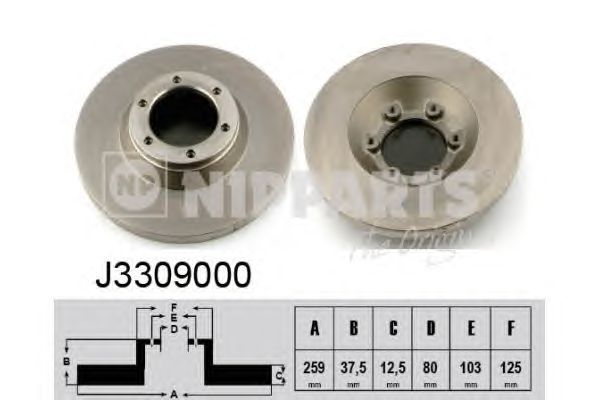 Тормозной диск NIPPARTS J3309000