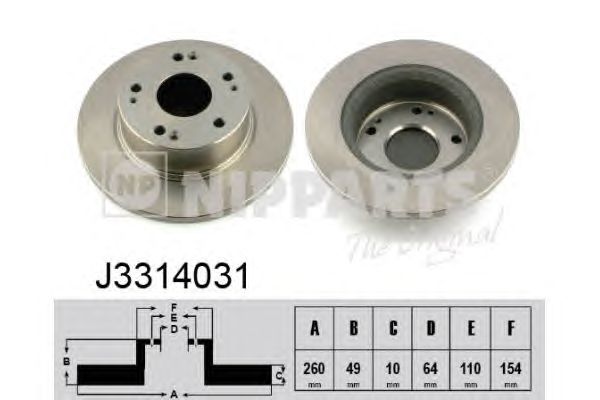 Тормозной диск NIPPARTS J3314031